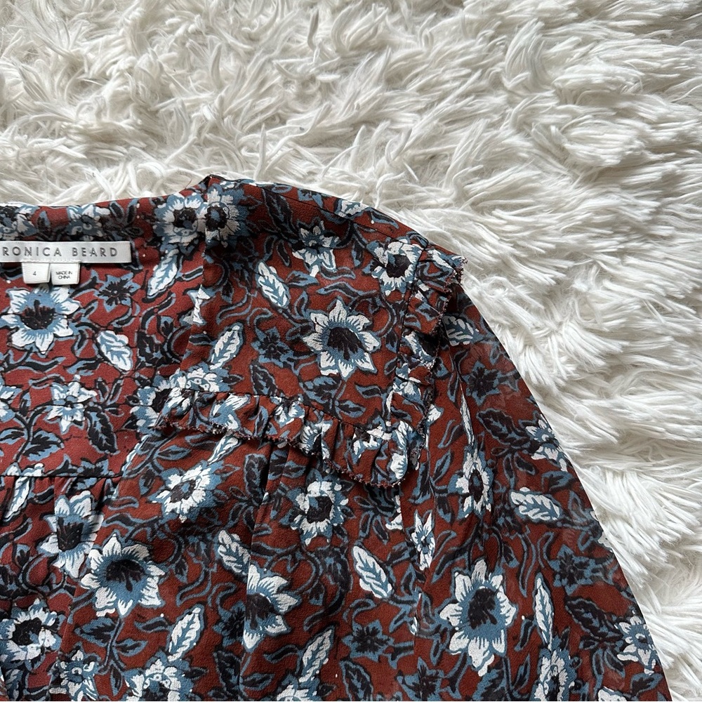 Veronica Beard Anjali Floral Mini Dress Silk Size 4 - Picture 5 of 12